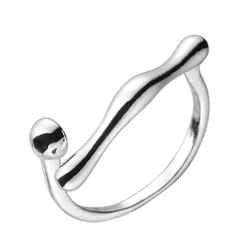 sterling silver opening adjustable simple ring
