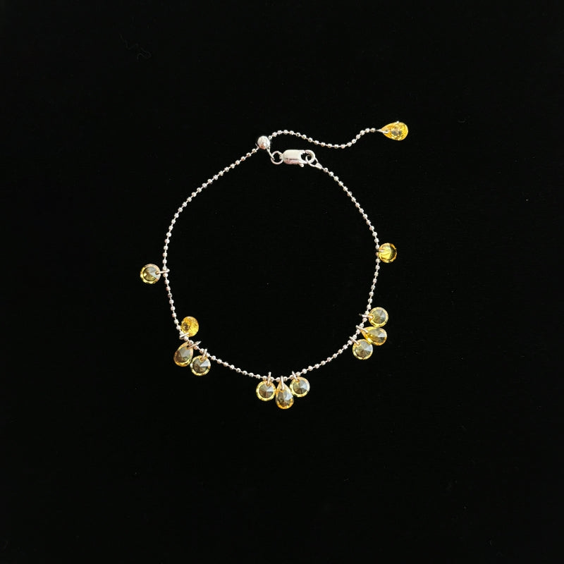 S925 Silver and Yellow Diamond Necklace